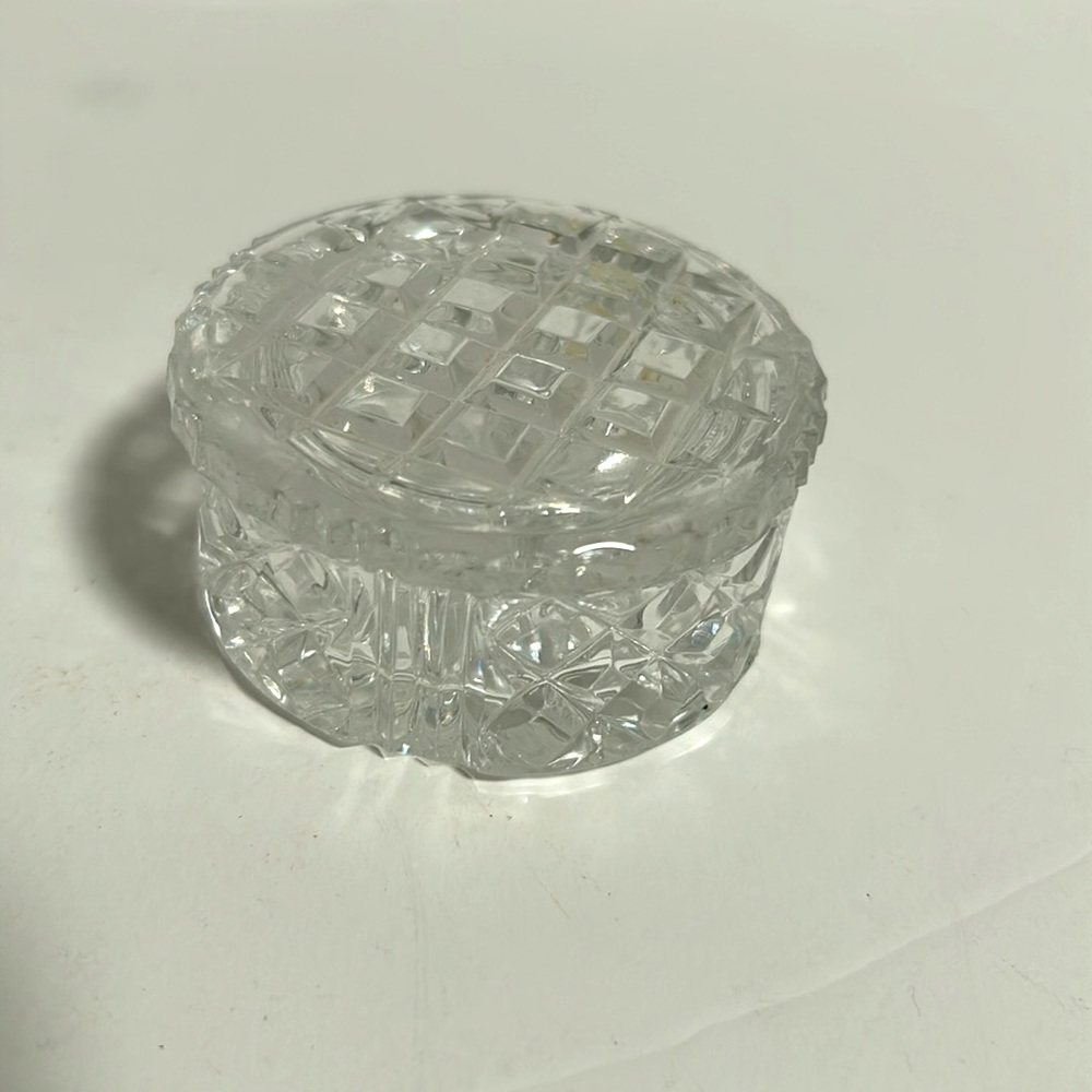 Gorham Full Lead Crystal Lidded Trinket Dish West Germany